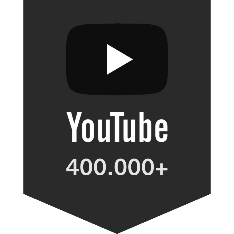 YouTube Play Button mit 400.000+ Abonnenten